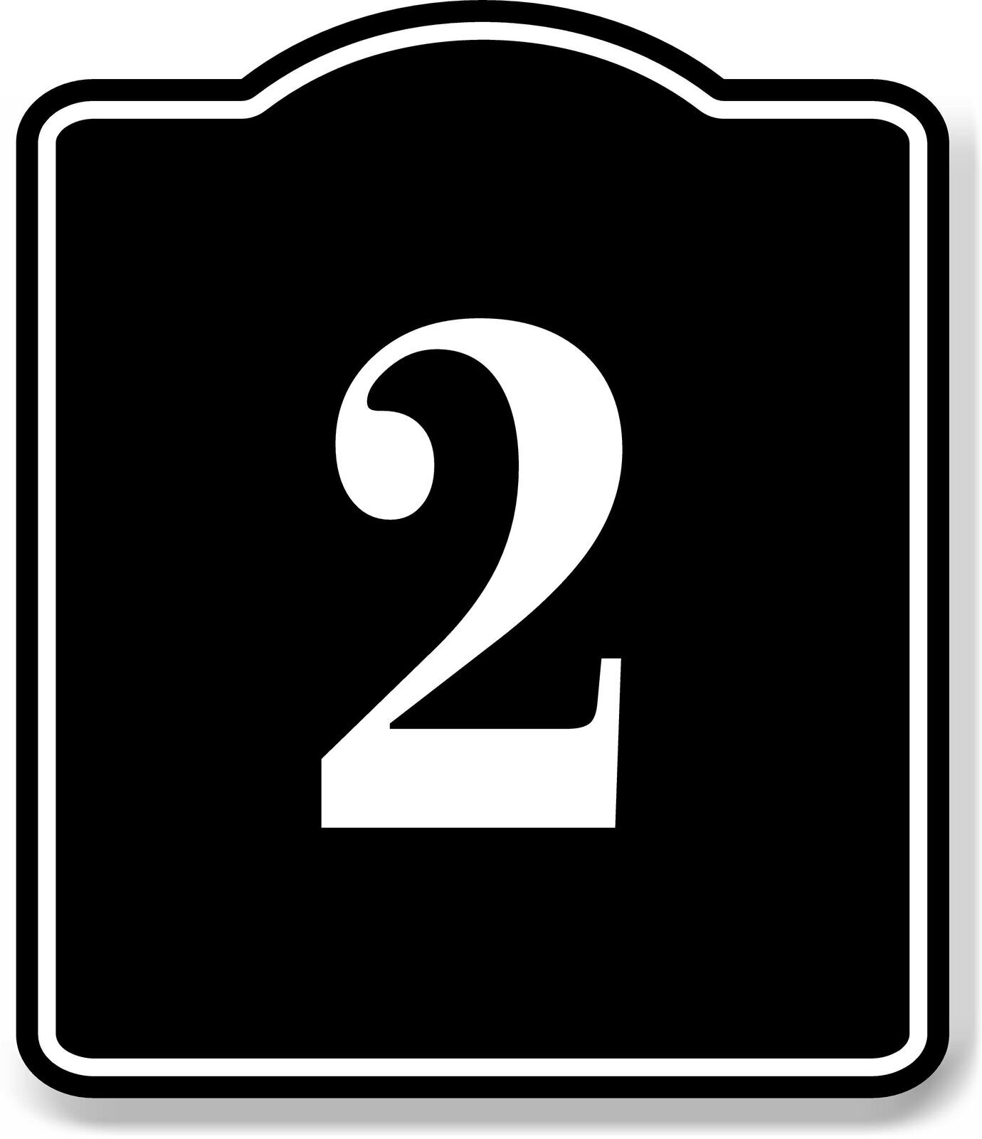 2 Bay Garage Door Plate Field Lane Gate Number BLACK Aluminum Composite Sign