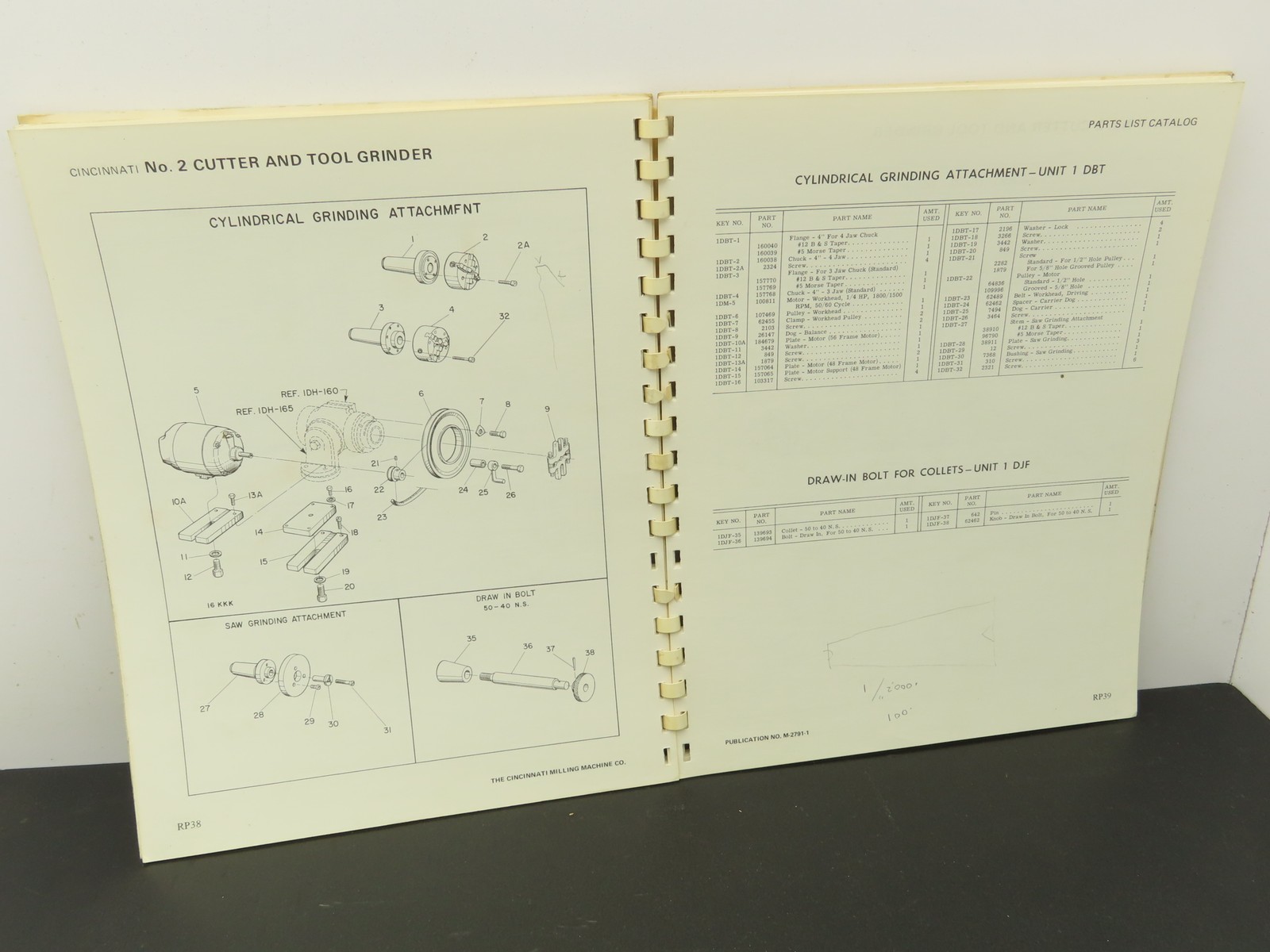 Cincinnati No 2 DO Cutter & Tool Grinder Owner Operator Instruction Manual