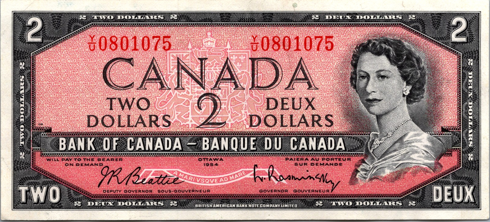 Canada 2 Dollars 1954 BC-38b AU-UNC
