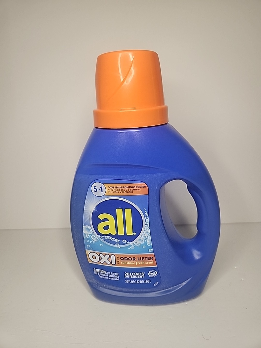 All Liquid Laundry Detergent, Sunshine Fresh Scent OXI Plus Odor Lifter 36 Oz