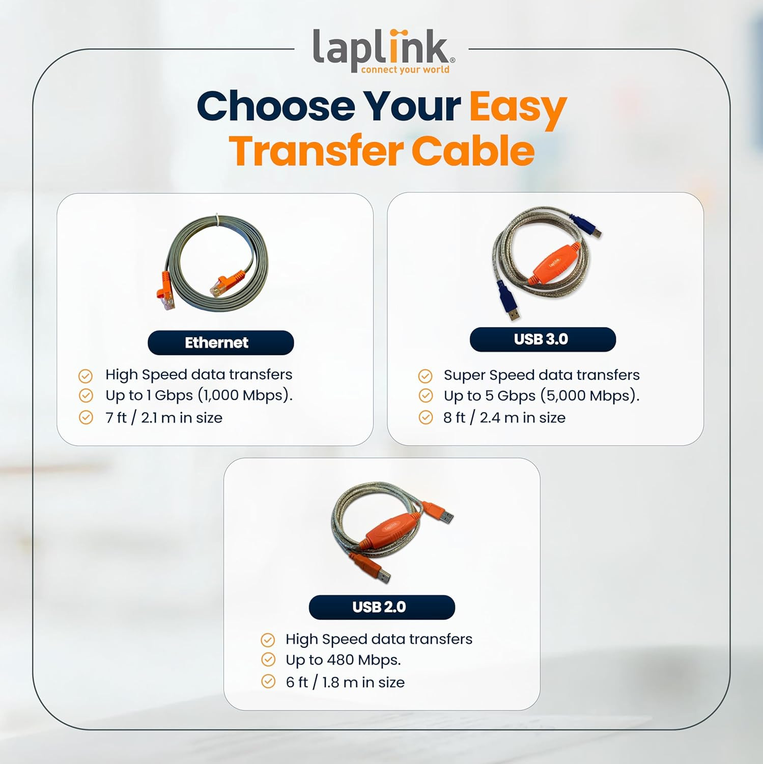 Easy Transfer Cable, Includes Pcmover Express Data Transfer Software and High Sp