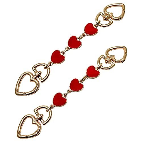 Bag Straps Extender,Purse Heart Shape Chain Strap Extender Red-Red-Red 170mm