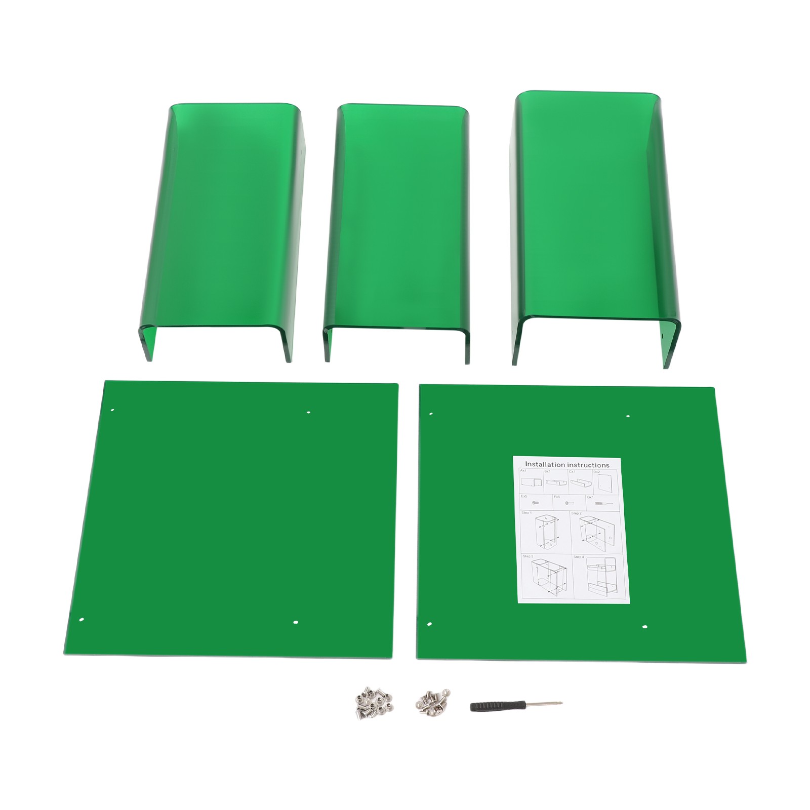 Modern Acrylic Storage Side Table Green 3-Tier Display Shelf for Small Spaces