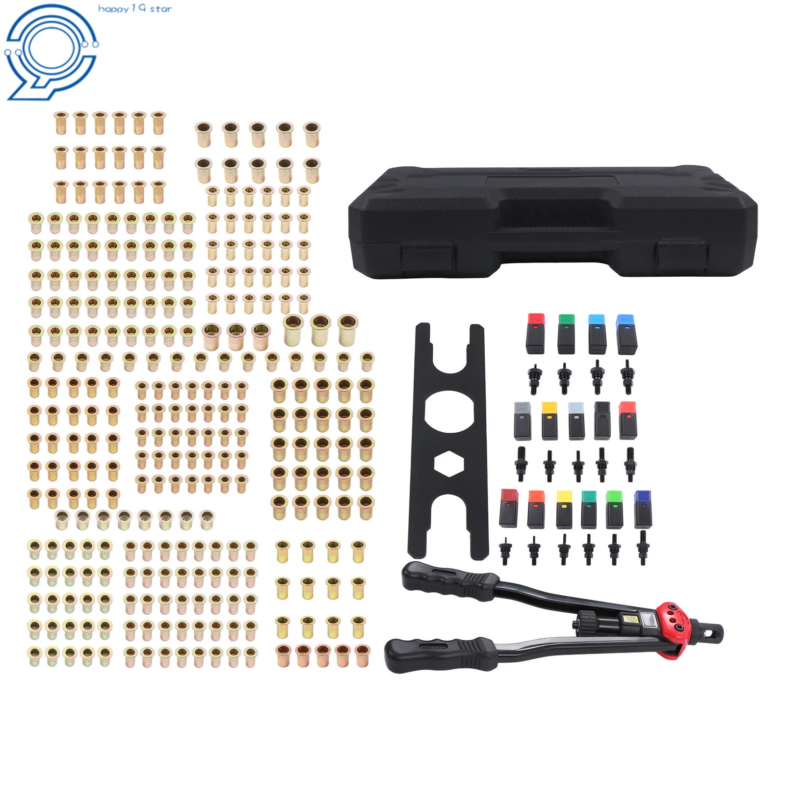 15PCS Metric & SAE Mandrels 300PCS Rivet Nuts with Box 16'' Rivet Nut Tool Kit