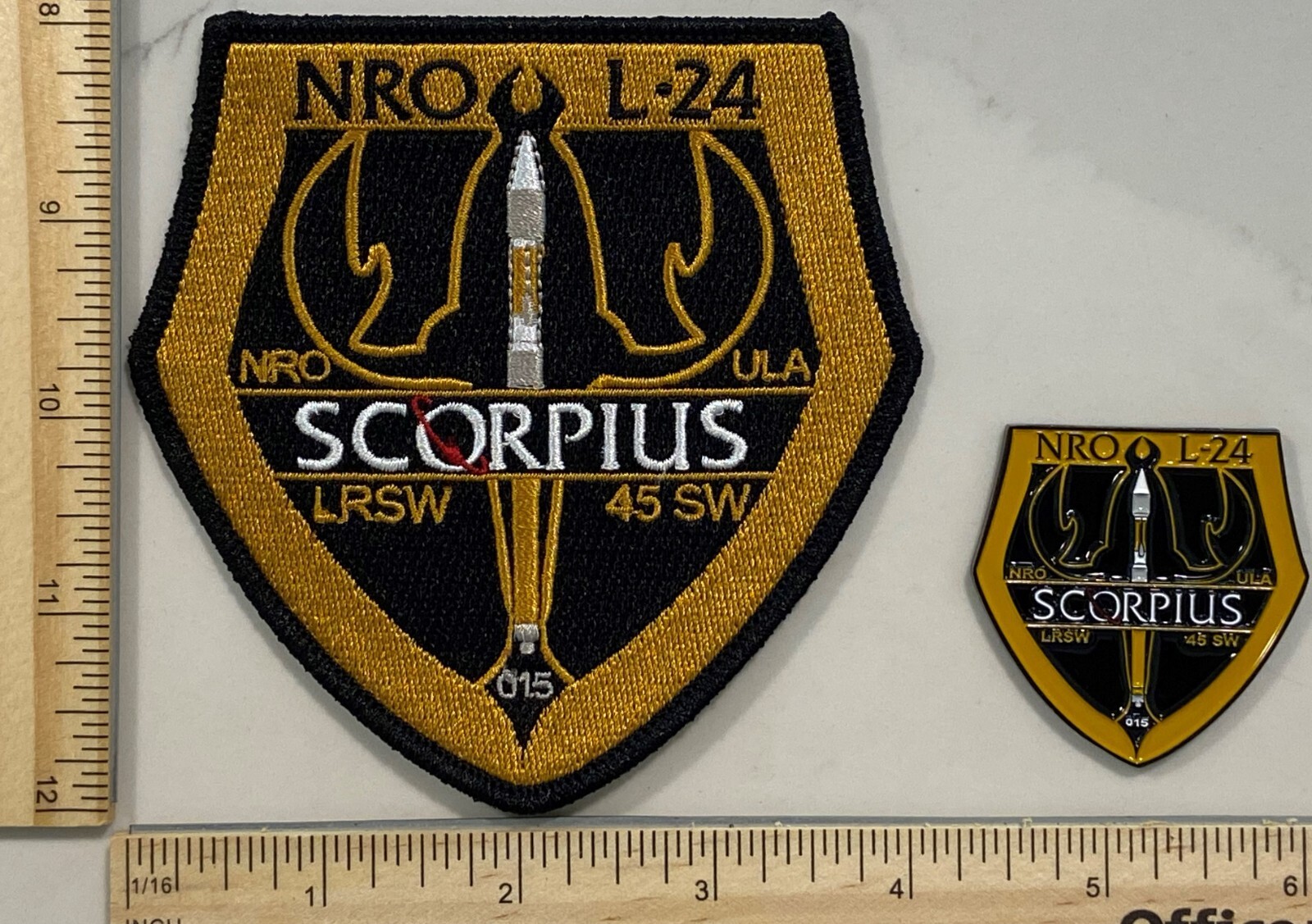 MILITARY BLACK OPS COIN AND PATCH - NROL-24 VERSION (a) SCORPIUS SHIELD 015