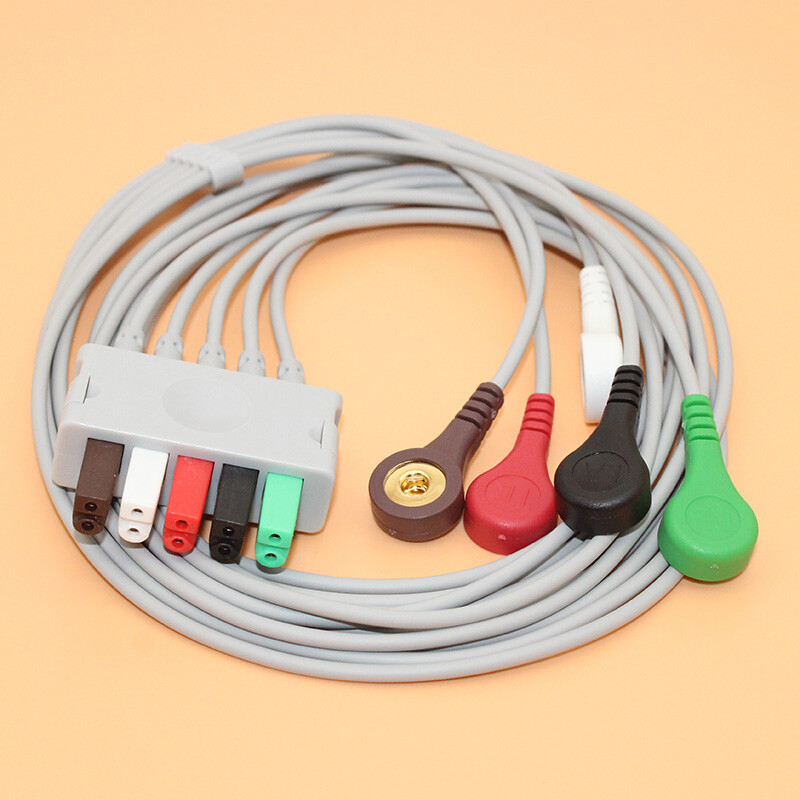 New 5 Leads ECG Cable And Leadwire AHA Patient Cable Compatible Drager Siemens