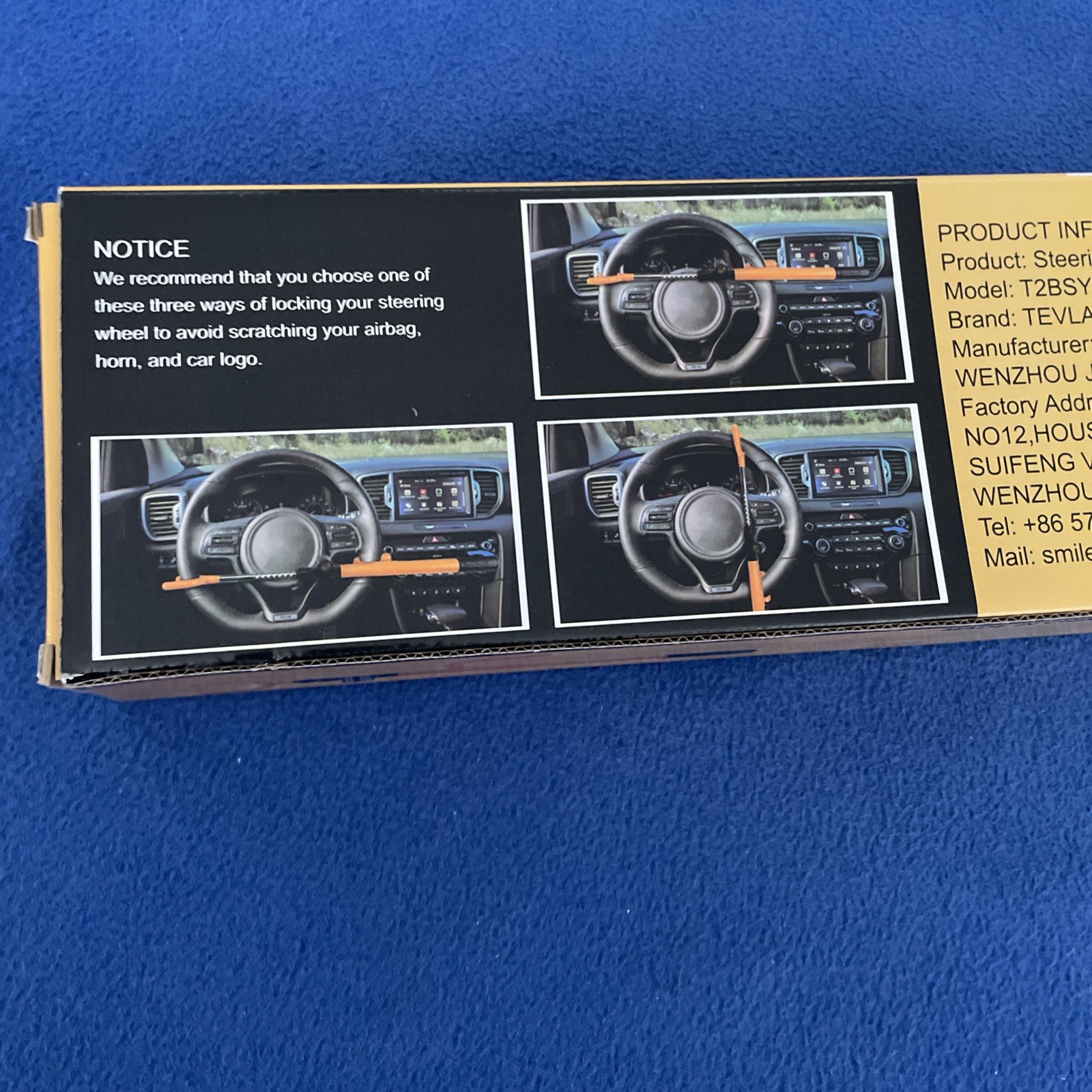 Tevlaphee Steering Wheel Lock Anti Theft Car Device Universal