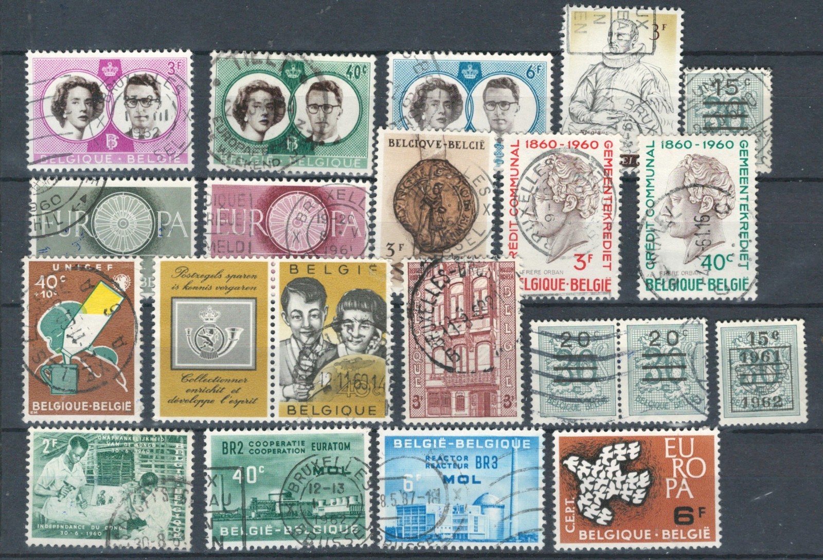 BELGIUM EUROPE SELECTION COMMEMORATIVE  USED STAMPS LOT ( BELGE 252)