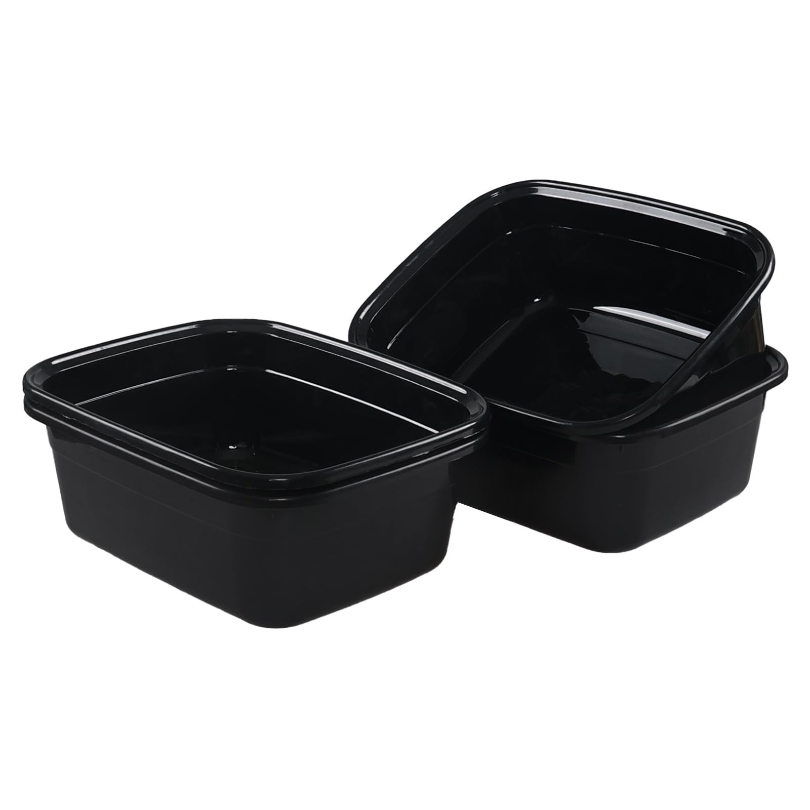 14 Quart Plastic Dish Pans, Black Wash Basin, Black