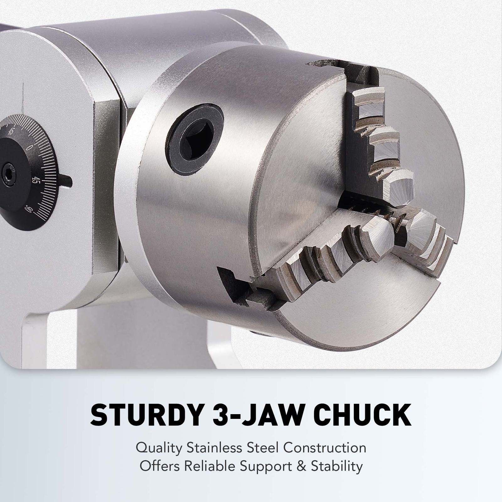 80D Rotary Axis 3Jaw Rotary Accessory For Fiber Laser Engraving Marking Machine