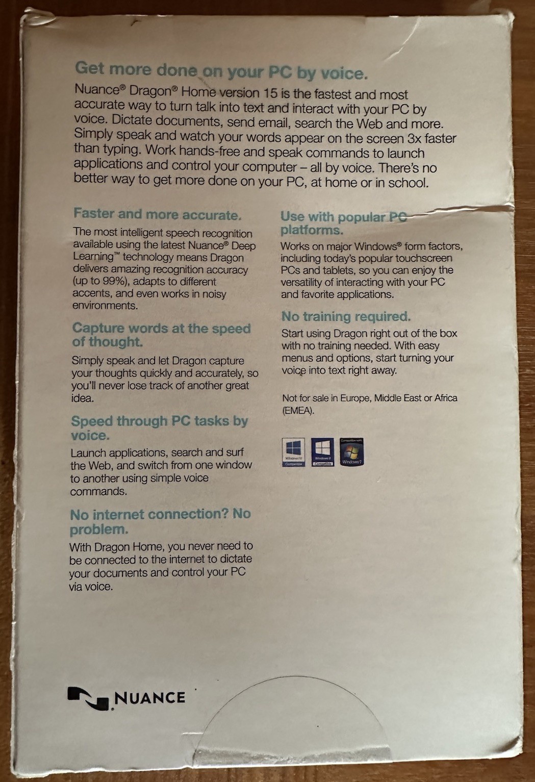 NUANCE DRAGON HOME 15 SPEECH RECOGNITION SOFTWARE