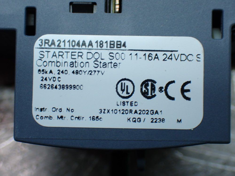 SIEMENS COMBINATION STARTER 3RA21104AA181BB4
