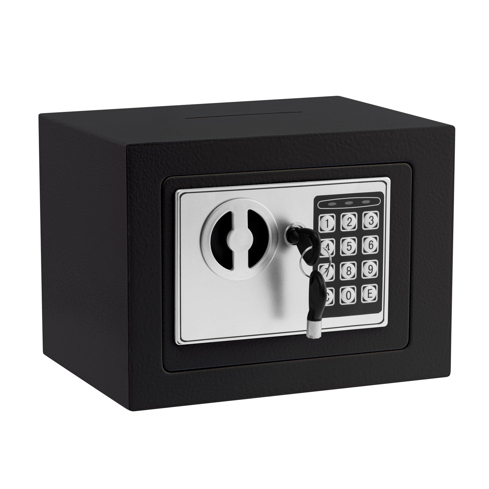 Small Safe Box Elcetrnic Safe with Digital Keypad & Keys 9.05 x 6.7 x 6.7 inc...