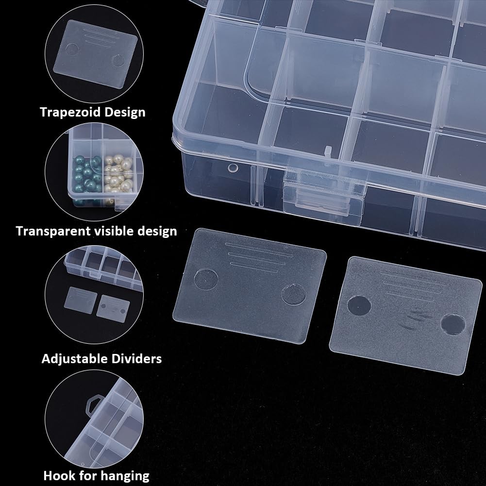24 Grid Removable Divider Rectangle Bead Organizer Container Box with