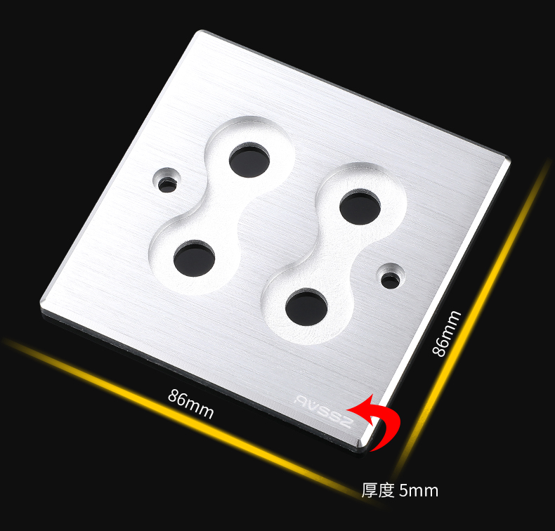 1Pcs 86 type fever wall plug audio ferrule 2-bit thickened socket panel RCA HiFi