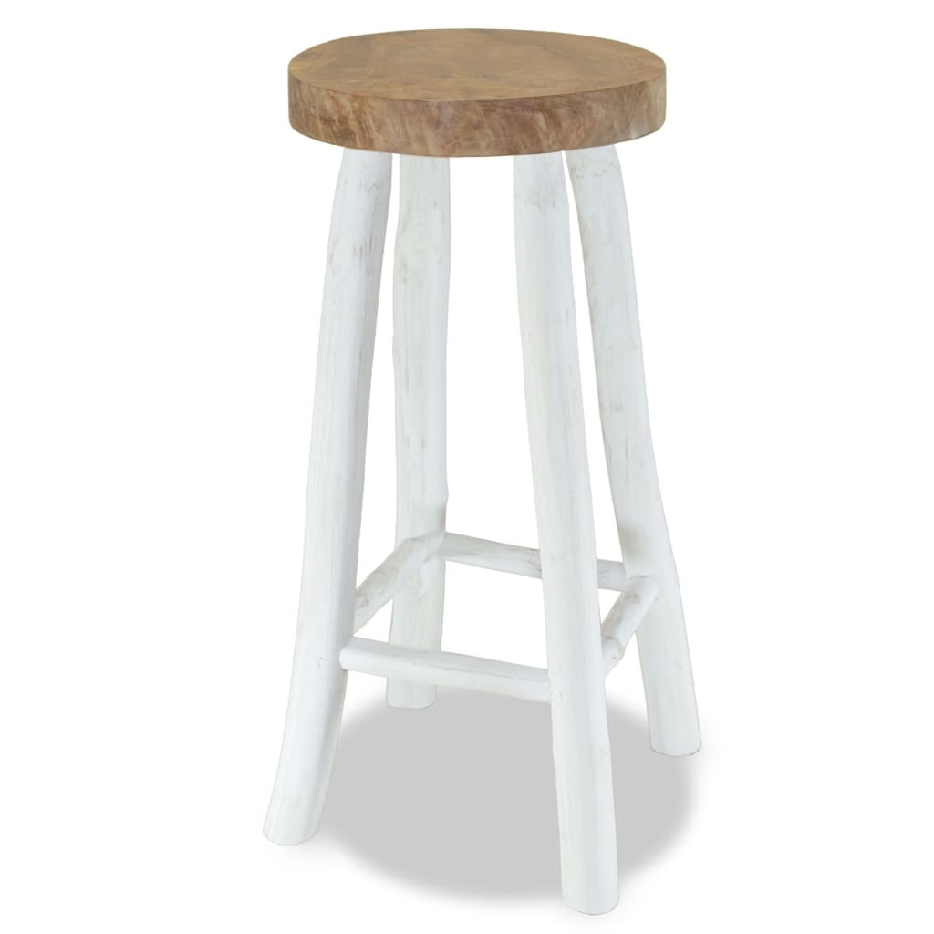 Bar Chair Brown and white Solid teak wood Standard Durable