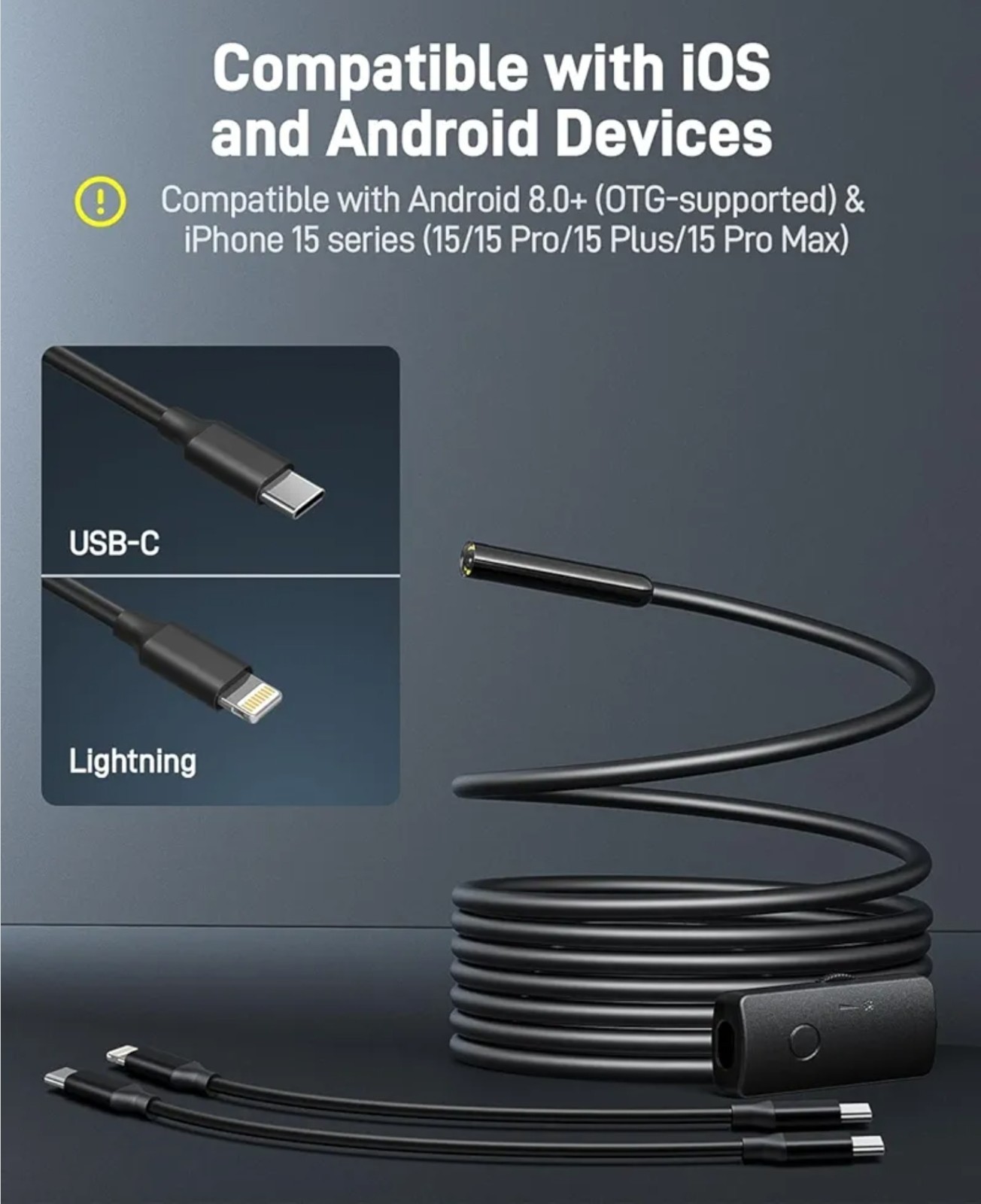 Anykit USB Endoscope inspection Camera Borescope Fit for iPhone and Android