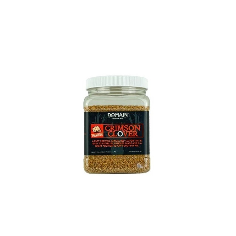 Domain Outdoor Pounder Crimson Clover Food Plot Seed 1lb Jug/ 1/20 Acre #DCCS1LB