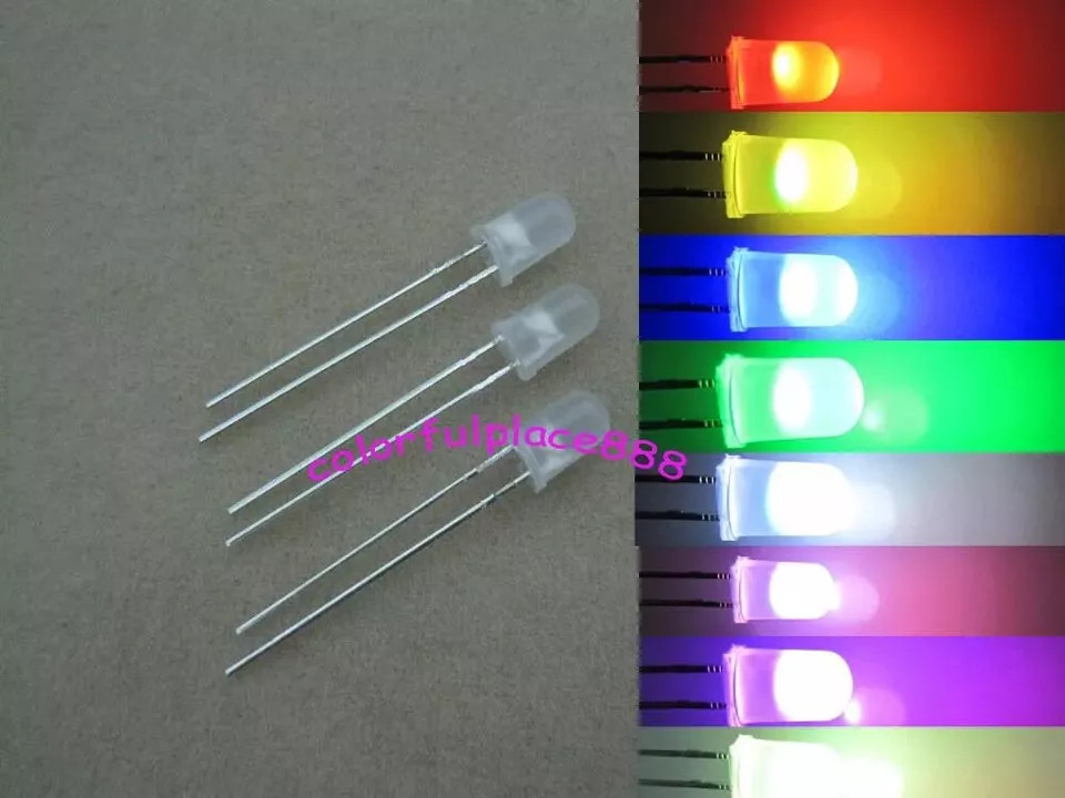3mm Diffused Water Clear Slow Flashing Fast Flash RGB Rainbow LED Cycling Leds