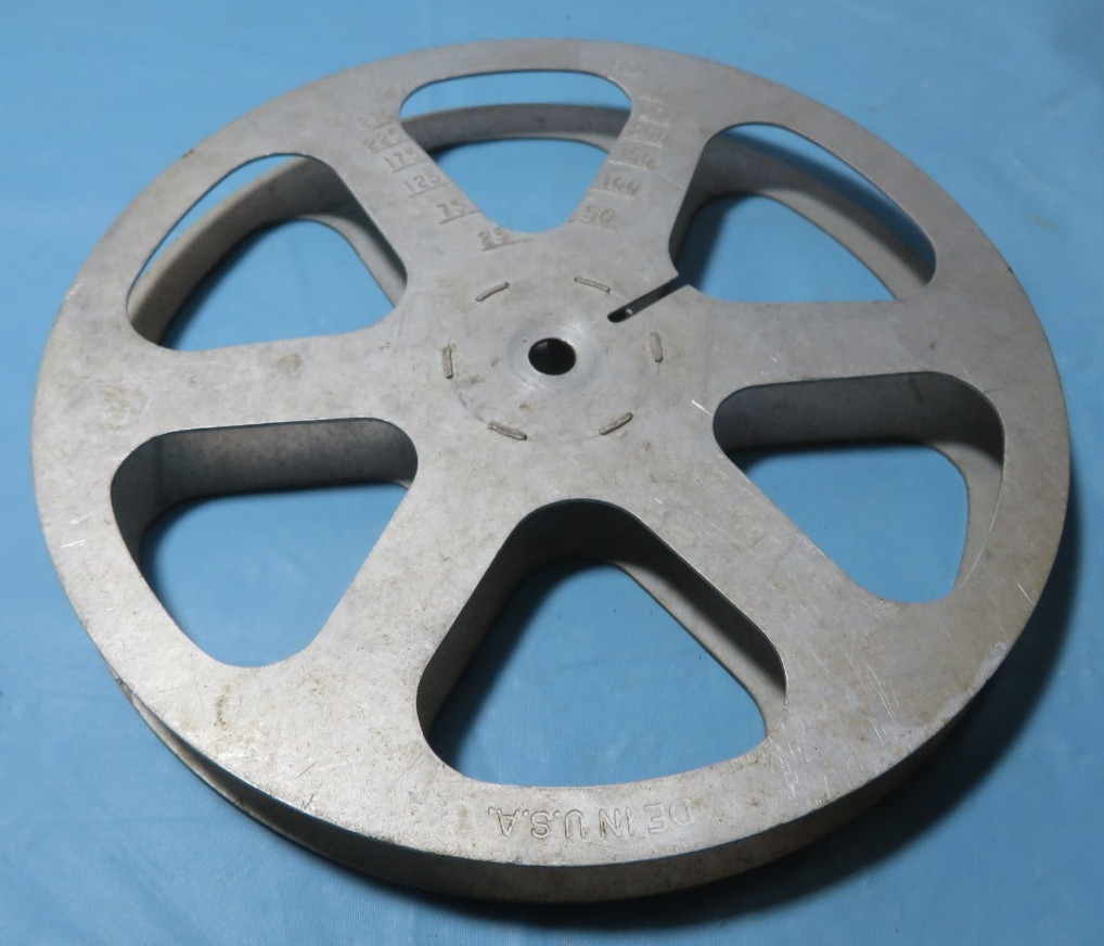 Vintage  Aluminum Film Reel 7” Narrow 3/4" Spacing Projection Reel