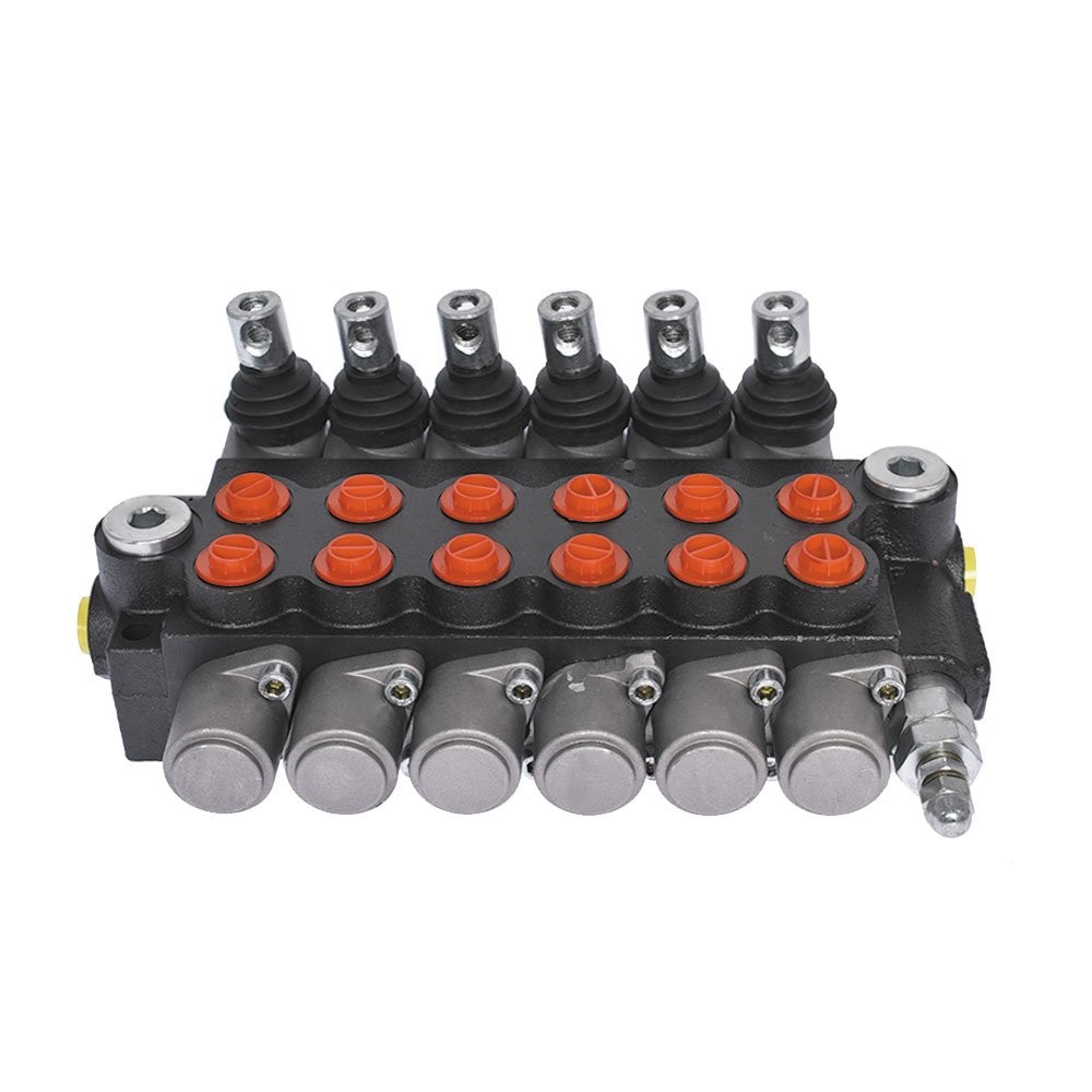 13 GPM 6 Spool Hydraulic Control Valve Double Acting 3600 PSI SAE Ports