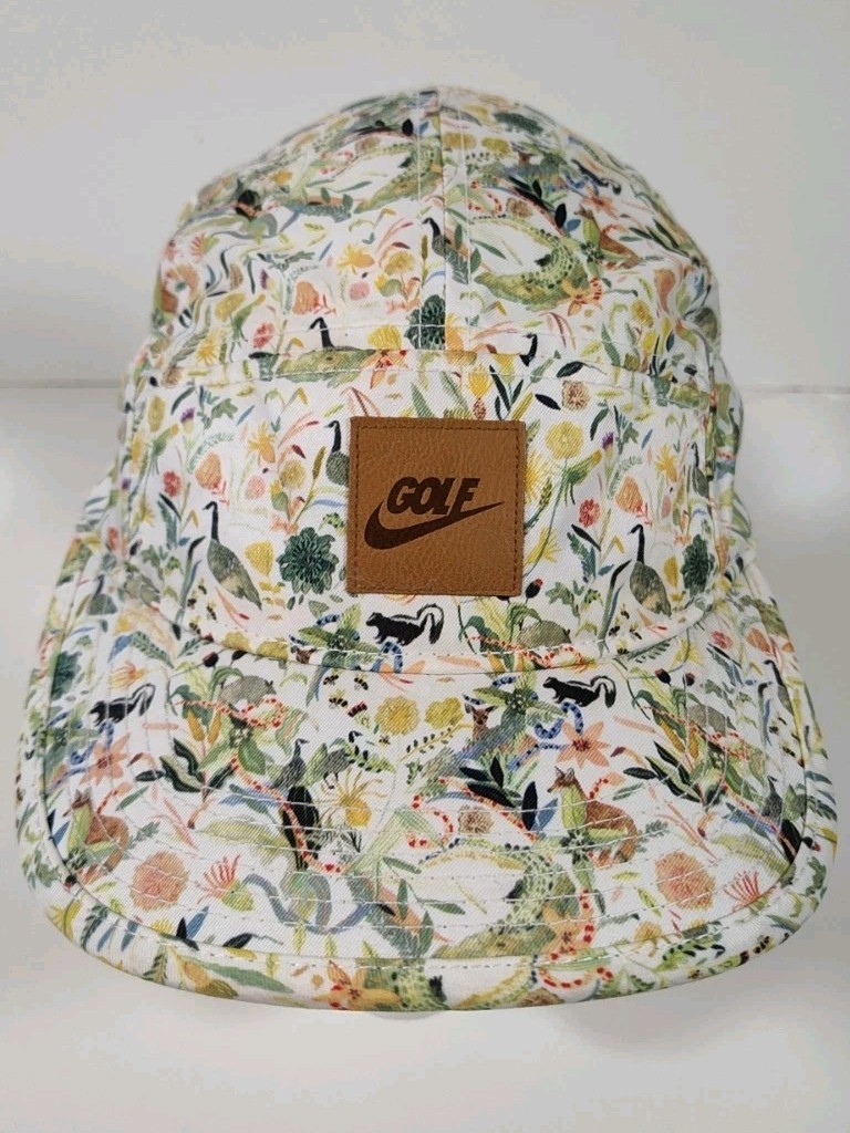 Nike Golf Enemies Of The Course 5 Panel Hat Cap Adjustable Leather Strap HTF