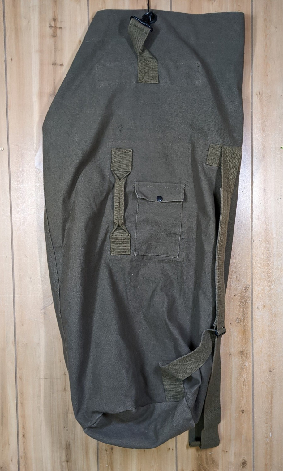 Military Olive Green Duffle Bag Large Shoulder Straps Army 100% Cotton Canvas