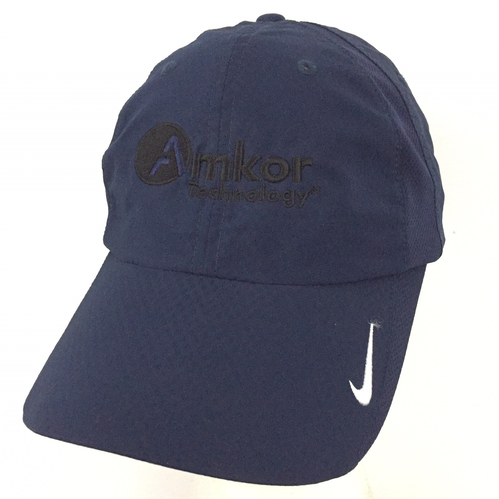 Nike Golf Amkor Technology Cap Spell Out Script Logo Tour Beach Baseball Dad Hat