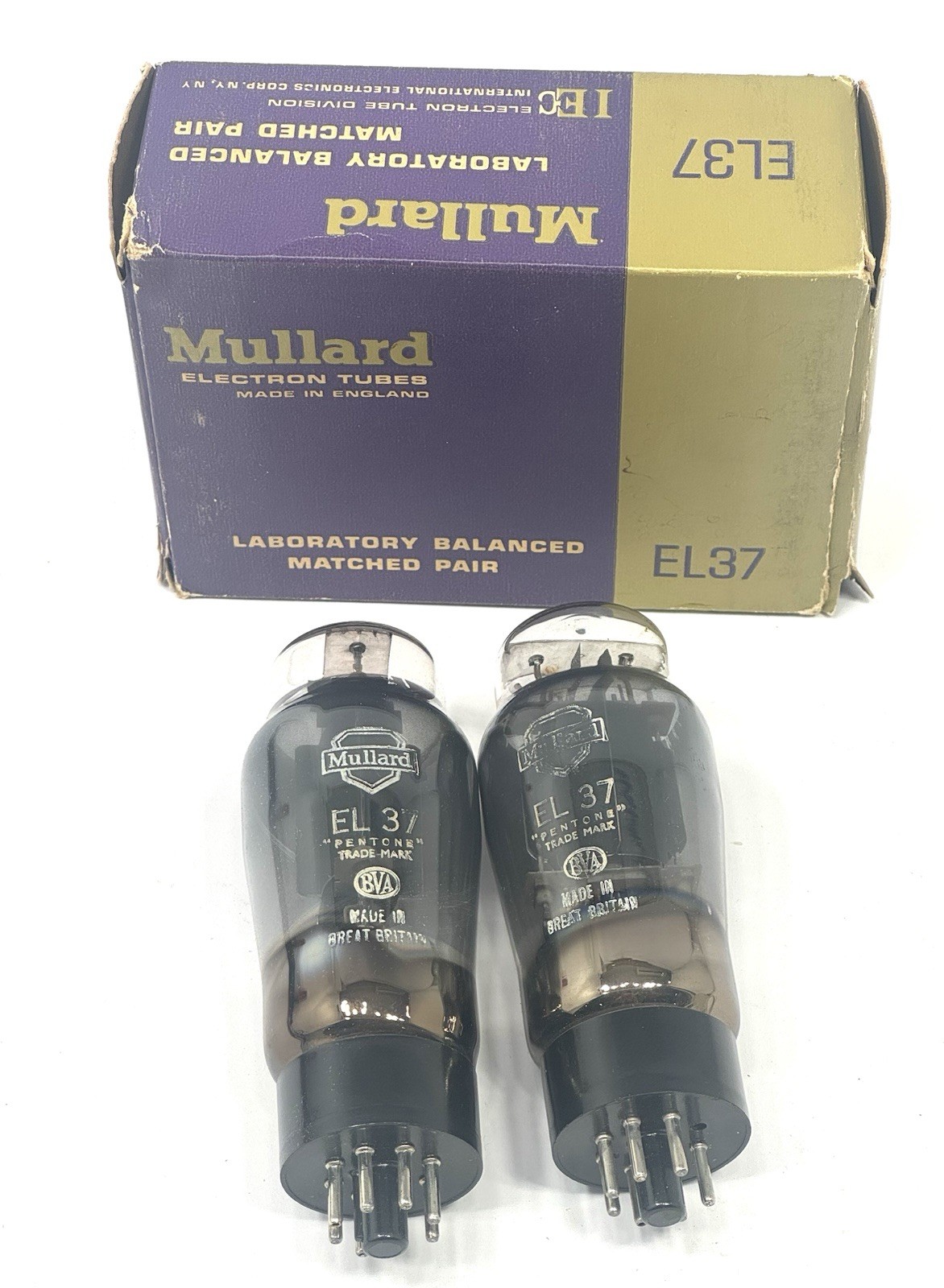 Mullard EL37 Matched Pair Vacuum Tubes Excellent Test G2U