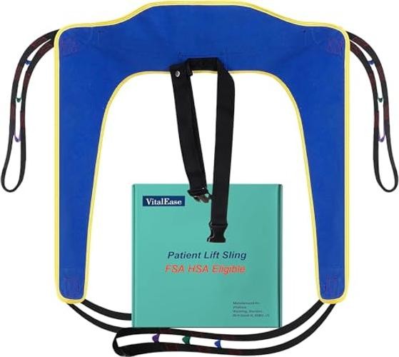 Toileting Sling with Torso Belt — Open-Bottom Commode Transfer Sling for Medium