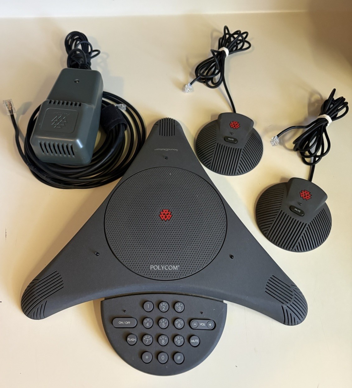 Conference Speaker Phone Polycom Soundstation w/ Power Supply, 2 Mini Expand Mic