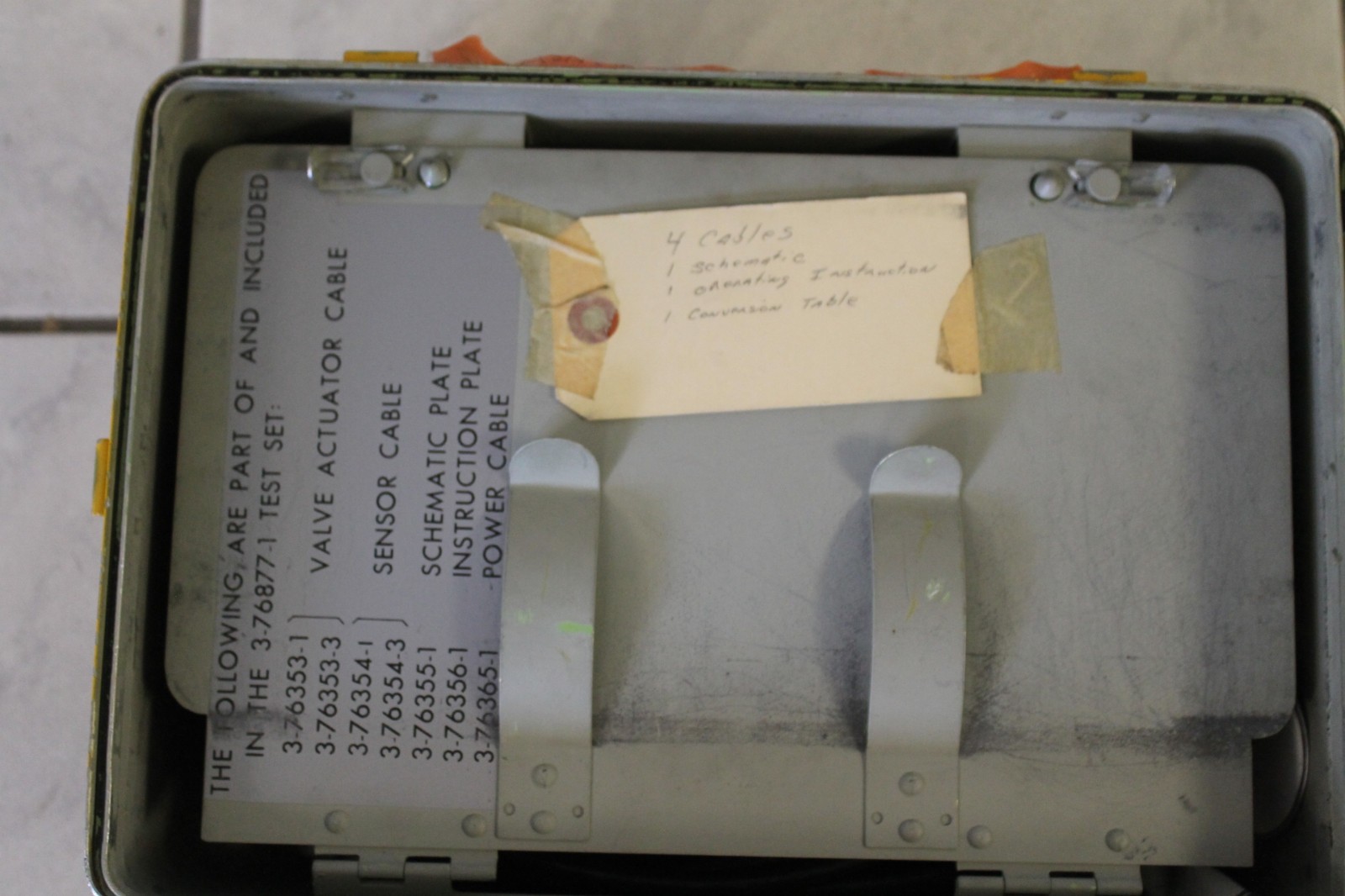 CABIN TEMP CONTROL TEST SET P/N 3-76877-1 , COMPLETE USED CONDITION