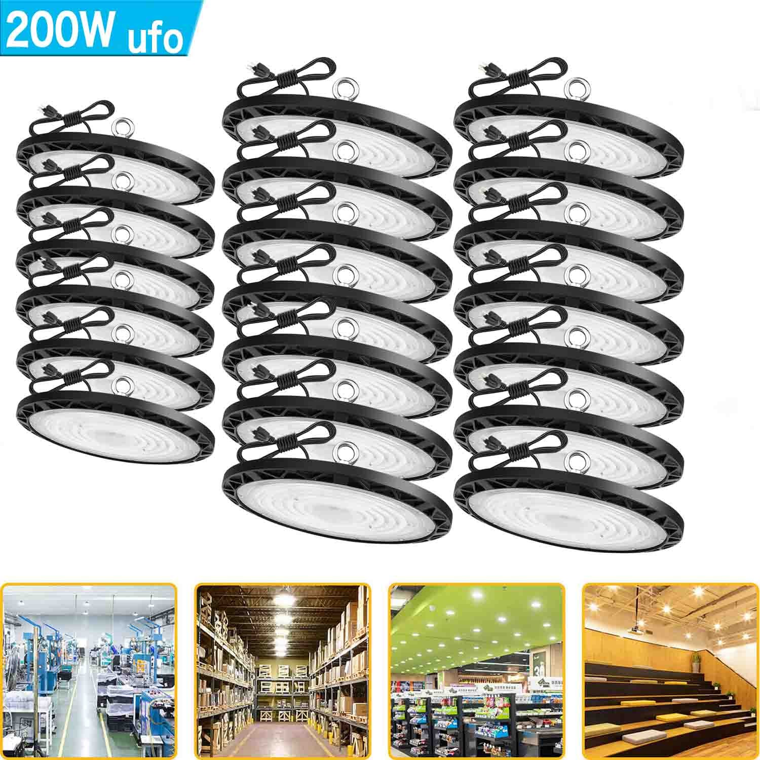 20Pack 200W UFO Led High Bay Light Industrial Commercial Factory Warehouse Light