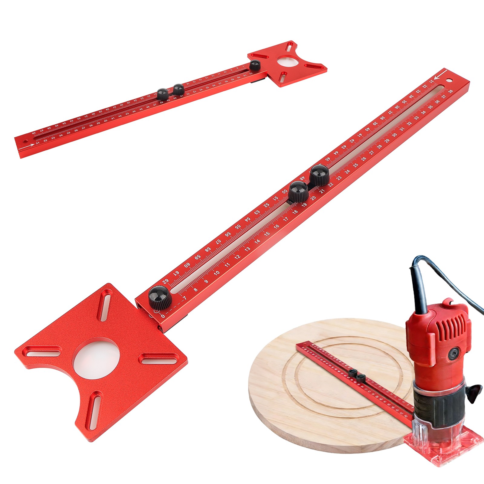 Router Milling Groove Bracket Aluminum Router Circle Cutting Jig for Woodworking