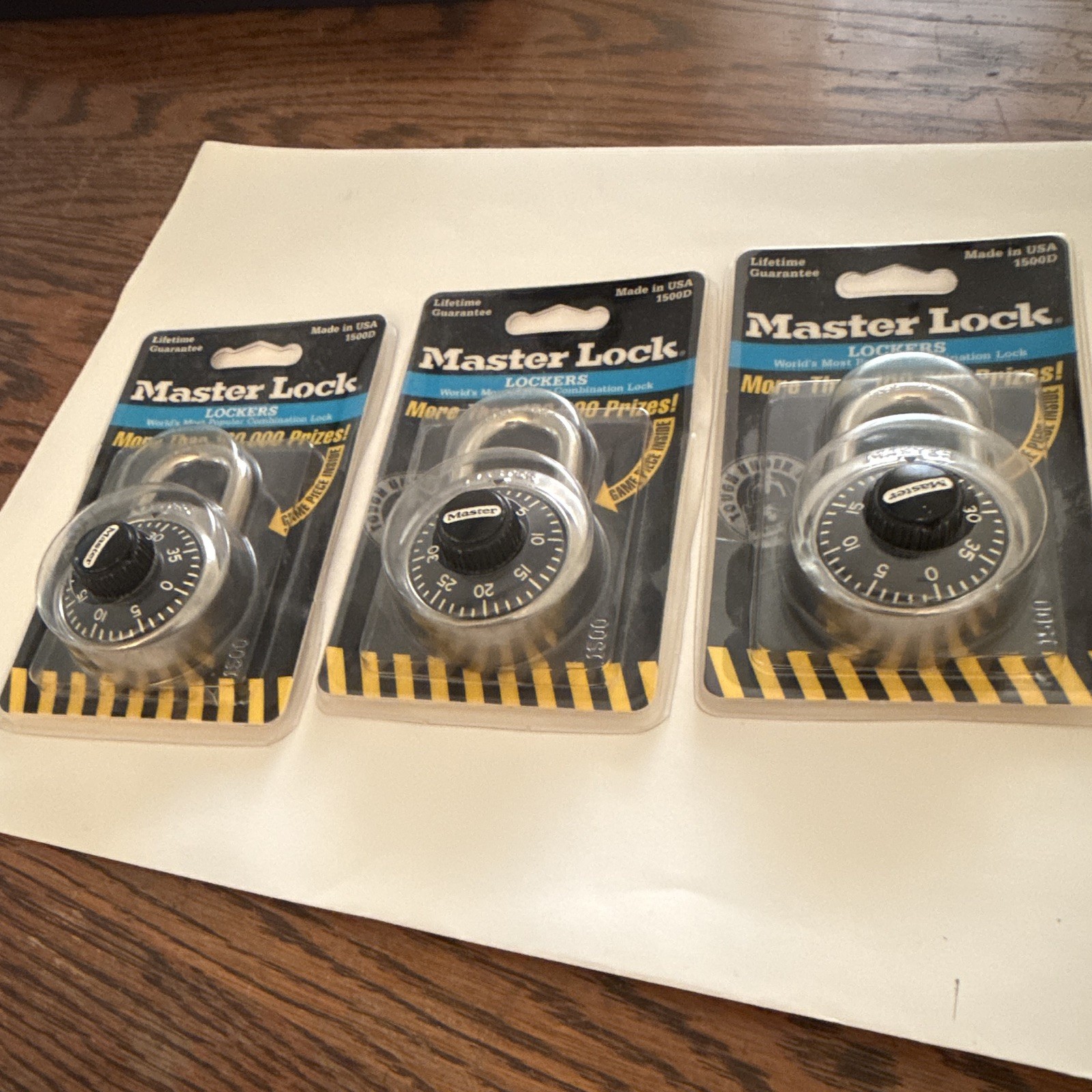 Lot of 3 - Master Lock 1500D Padlock Steel Body & Shackle