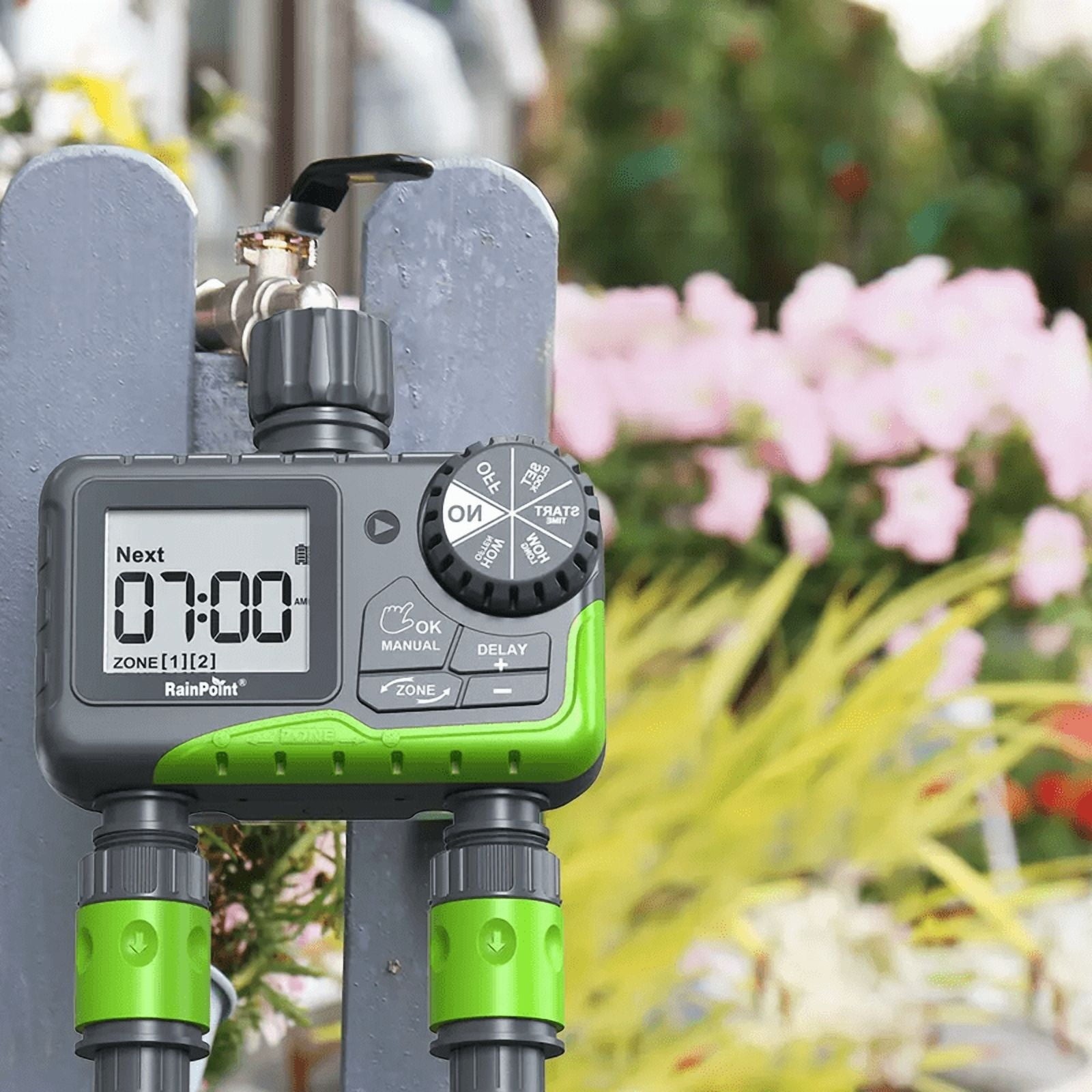 RainPoint 2-Zone Programmable Sprinkler Timer Hose Water Timer FREESHIP
