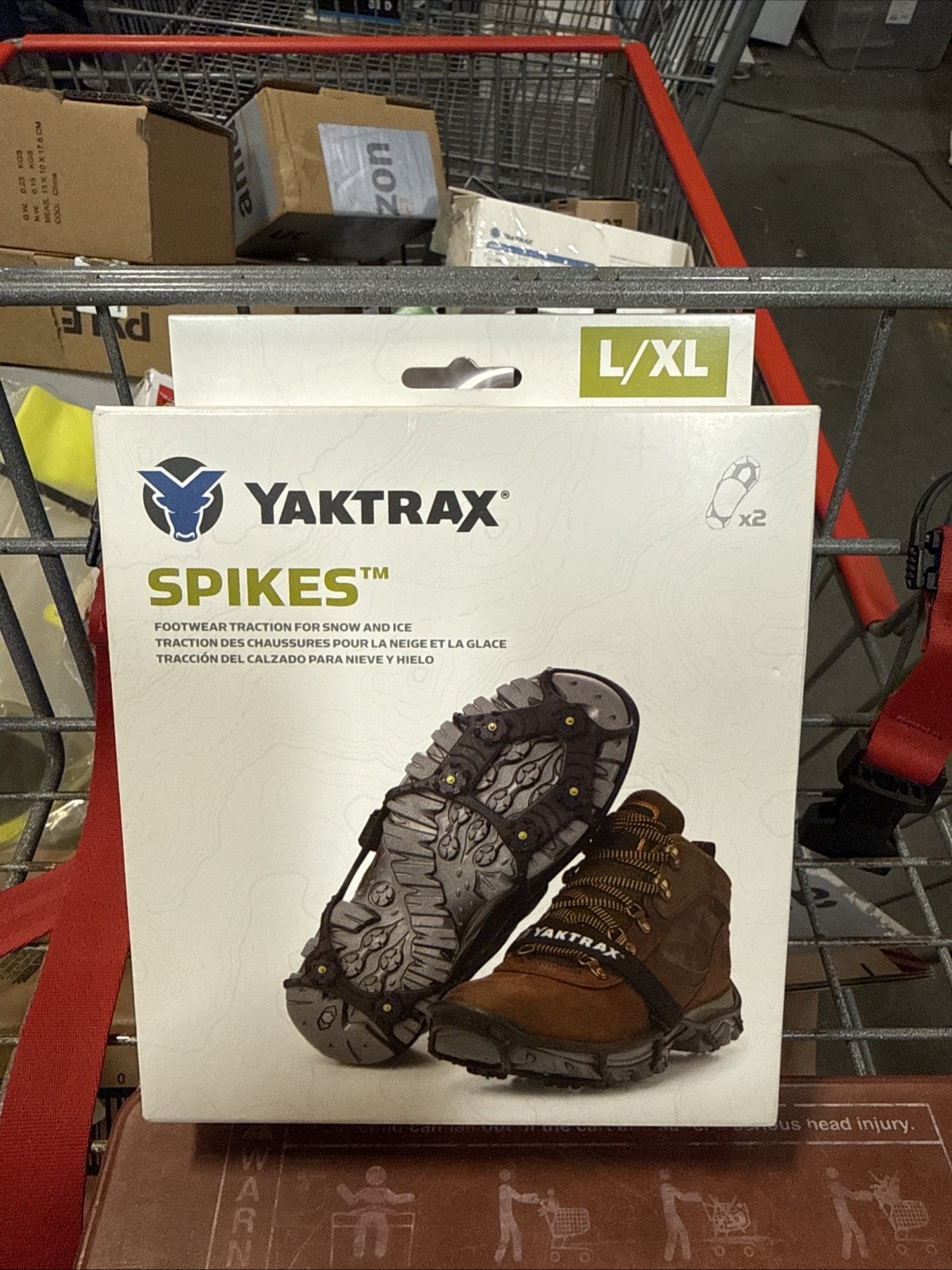 Yaktrax Spikes Footwear Traction for Snow & Ice Size Large / XL 1 Pair 08541