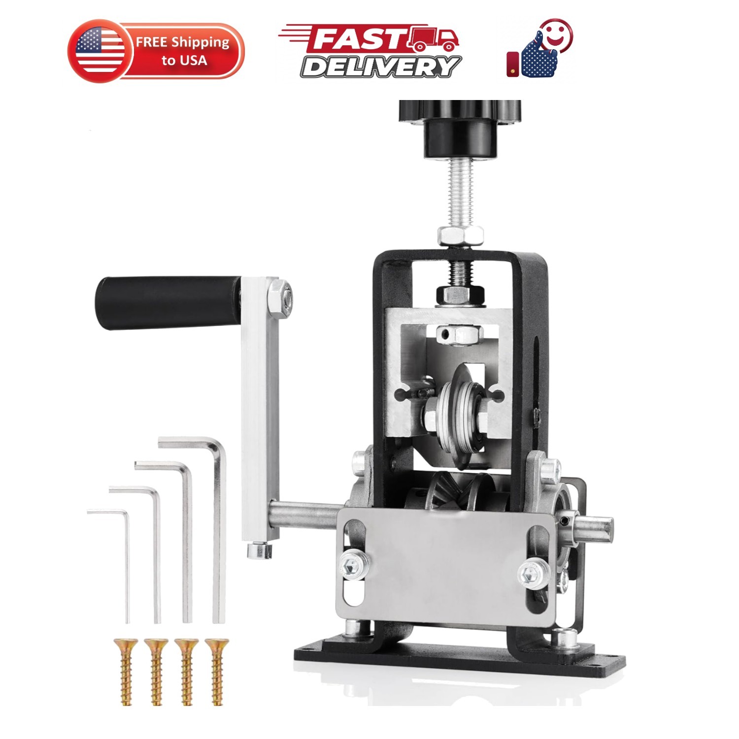 Manual Wire Stripping Machine, 2 IN 1 Drill-Powered/Hand Crank Wire Peeler Ma...