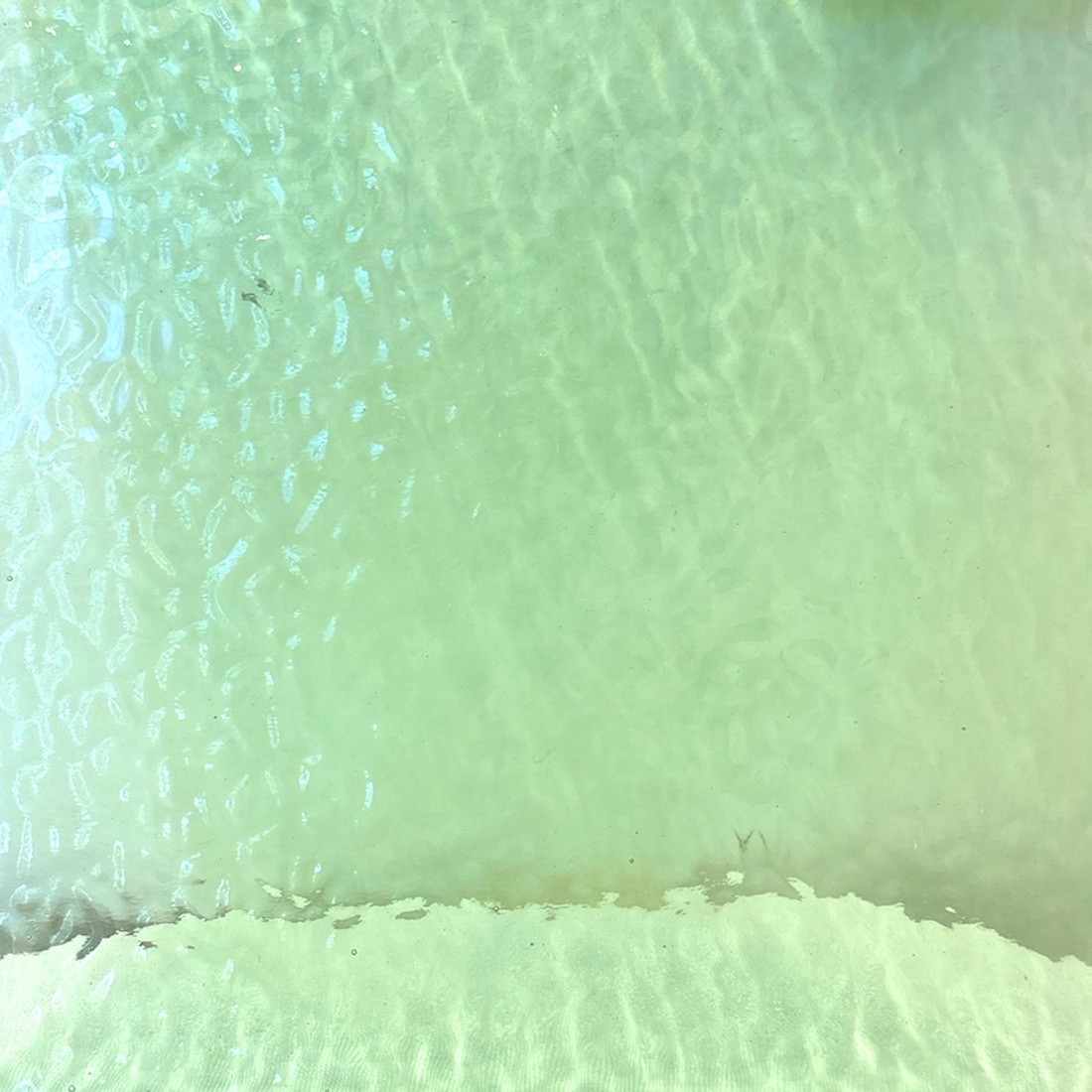 8 x 10 GREEN TEA English Muffle Ripple – Stained Glass Sheet for Mosaic