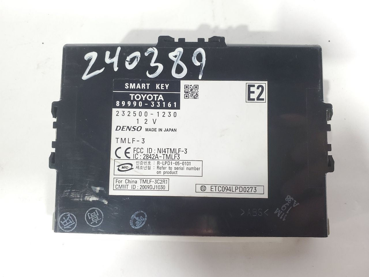 2011 Lexus ES350 OEM 89990-33161 Smart Key Control Module