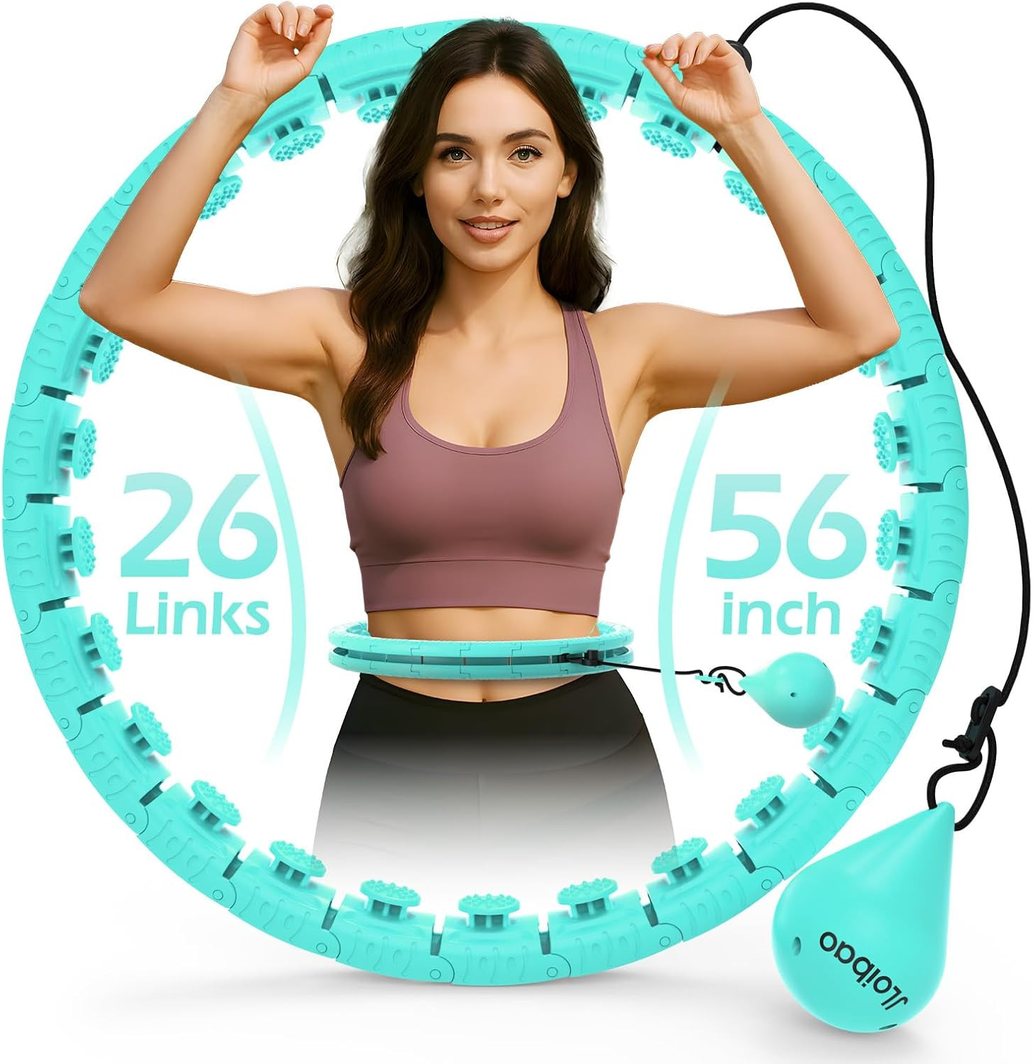 Weighted Hula Circle with 26/32 Links(56-66 Inch) for Adults Weight Loss, Infini