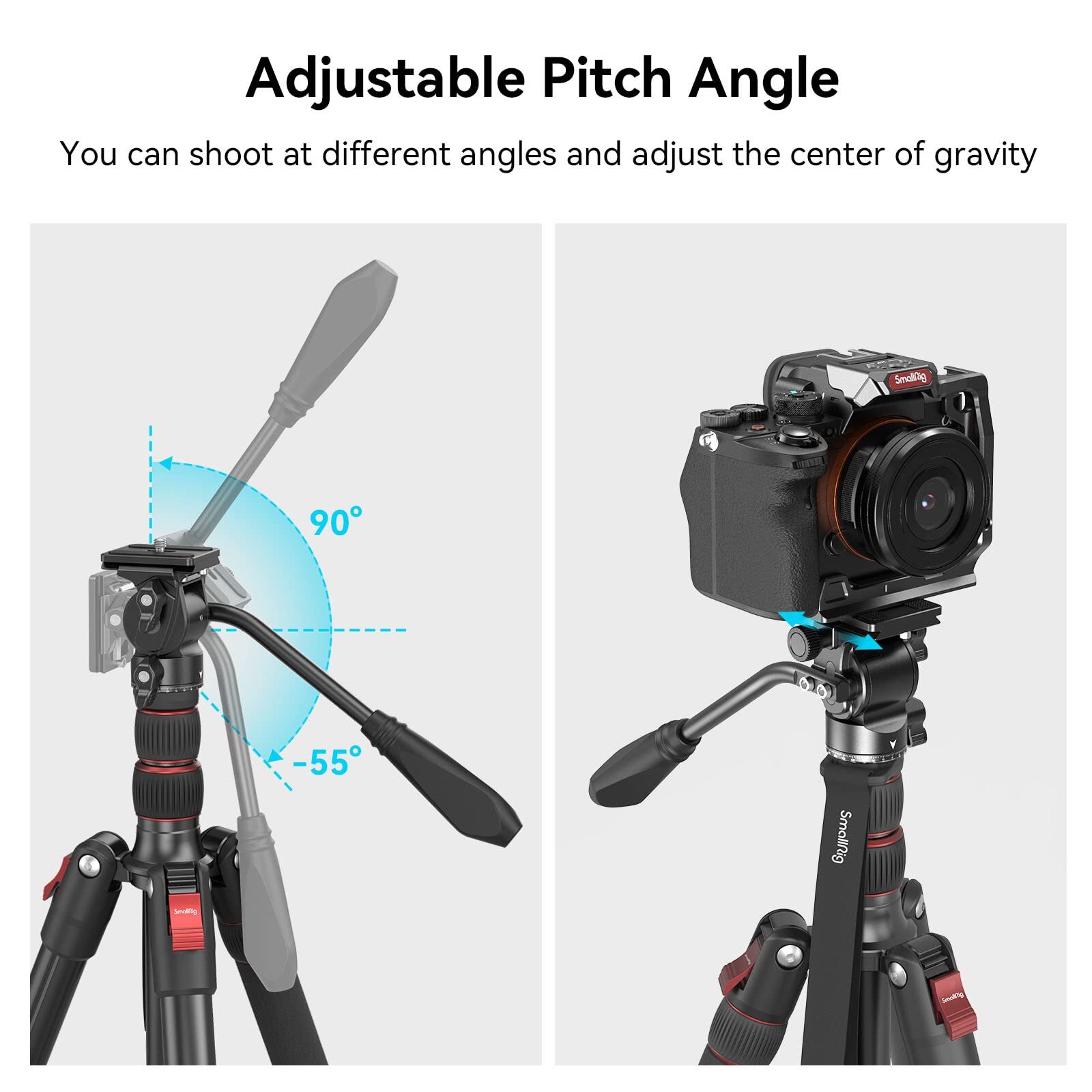 SmallRig CH3 Camera fluid Video Head with Detachable Handle, Max payload 3kg