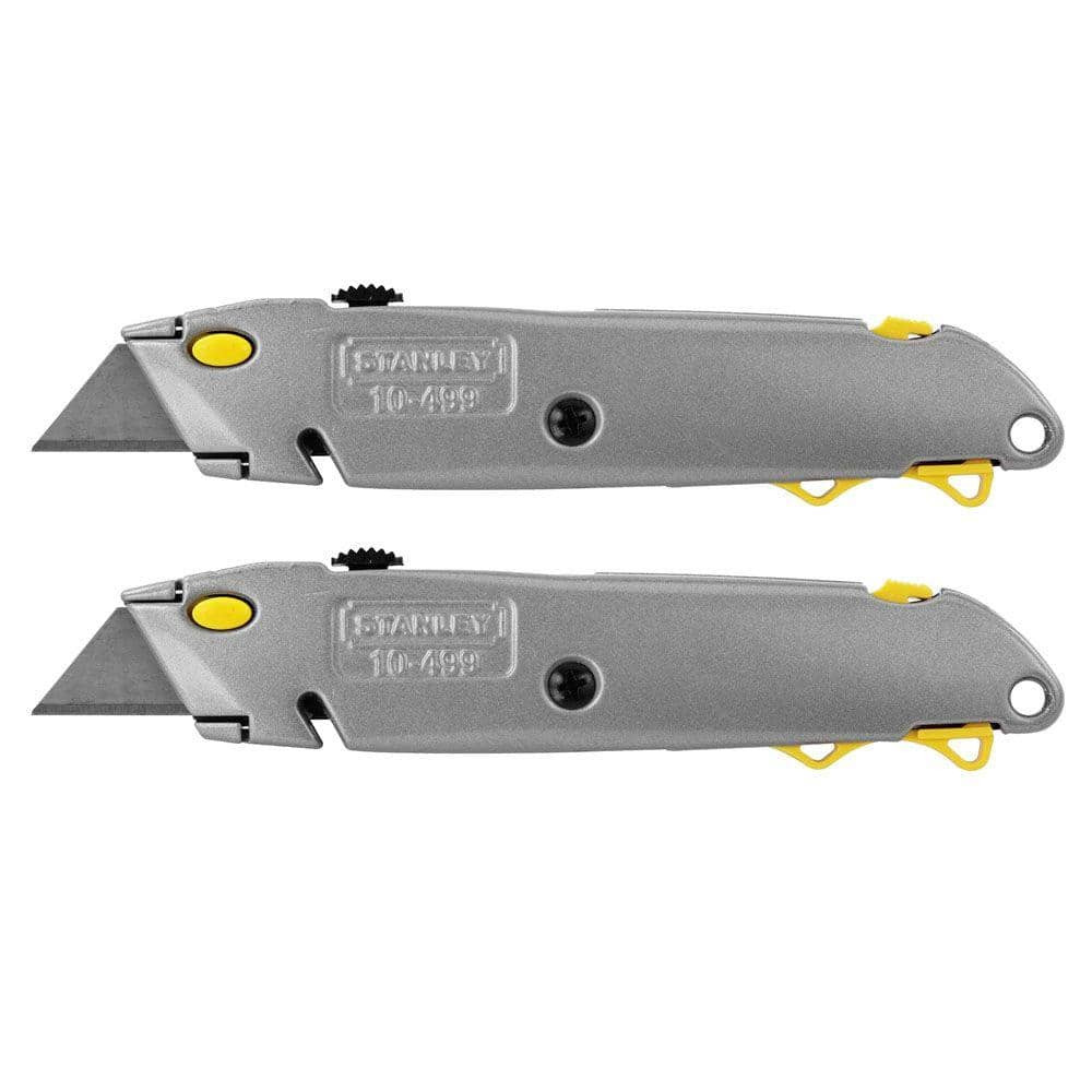 Stanley Quick-Change Utility Knife with Retractable Blade and Twine Cutter 2Pack