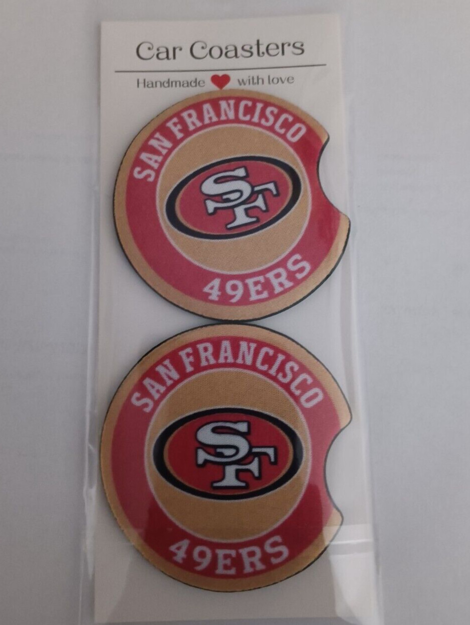 San Fransisco 49ers NFL Car Coasters set of 2
