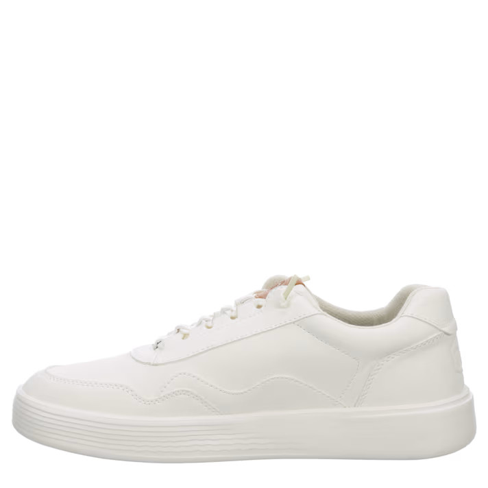 HEYDUDE MENS HUDSON CLASSIC SUPER LIGHTWEIGHT ALL WHITE SNEAKER