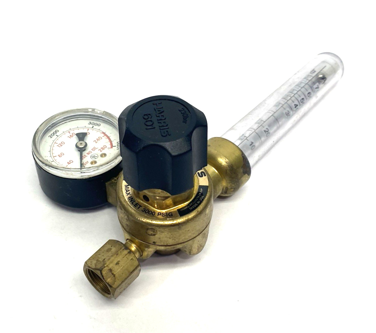 Harris 351 Zero Compensated Cyl. Flowmeter Regulator 3100331 MISSING REAR PIPE
