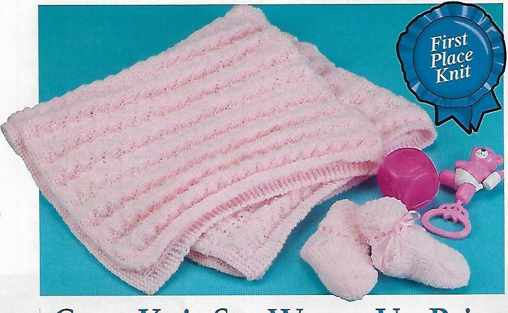 Baby Afghan & Booties knitting PATTERN INSTRUCTIONS