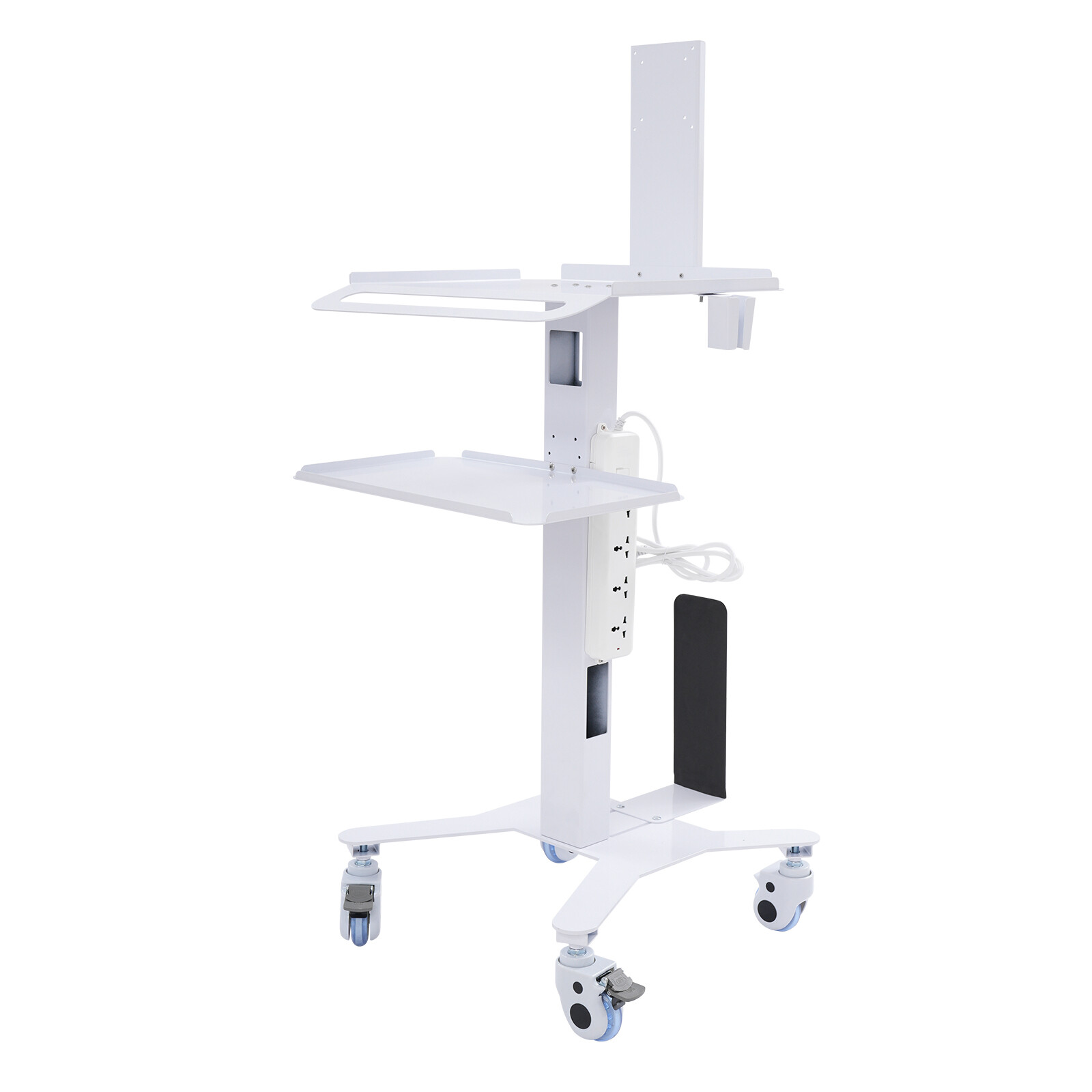Mobile Standing Workstation Adjustable Height Rolling Computer Cart With Wheels