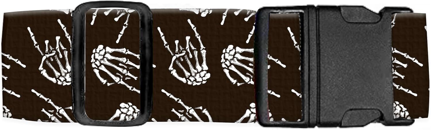 Luggage Straps for Suitcases Travel Belt Accessories, Cute Rock Skull Hands