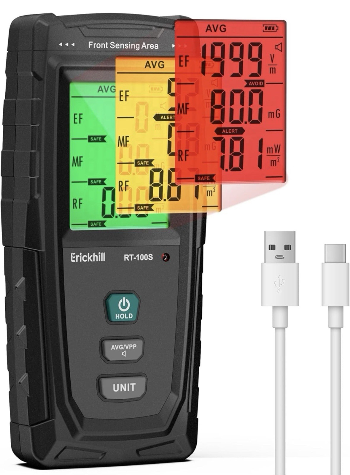 3 in 1 EMF Detector, Electromagnetic Field Radiation Detector for EF, RF, MF, Wi